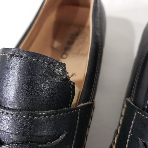 Fossil Black Brown Leather Slip On Driving Shoes - Picture 6 of 9